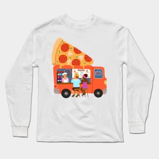 Street food truck take away pizza. Long Sleeve T-Shirt